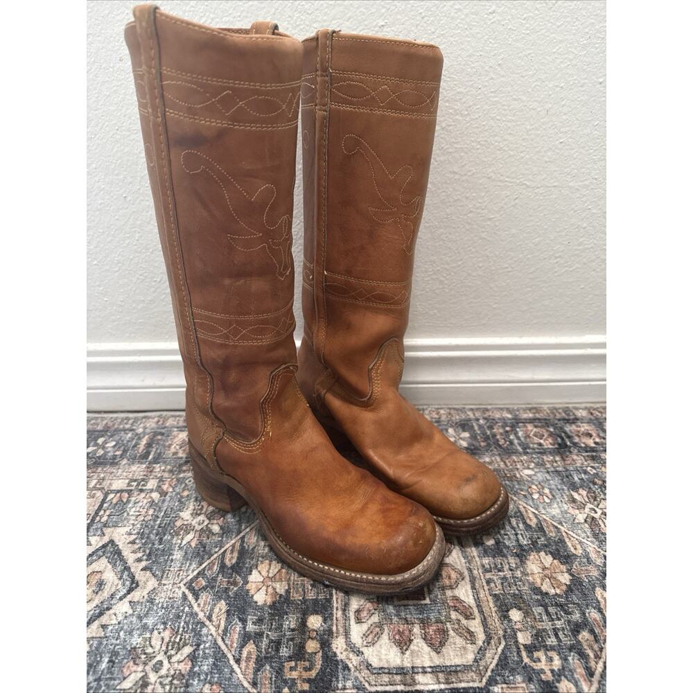 Frye Brown Leather Heeled Boots